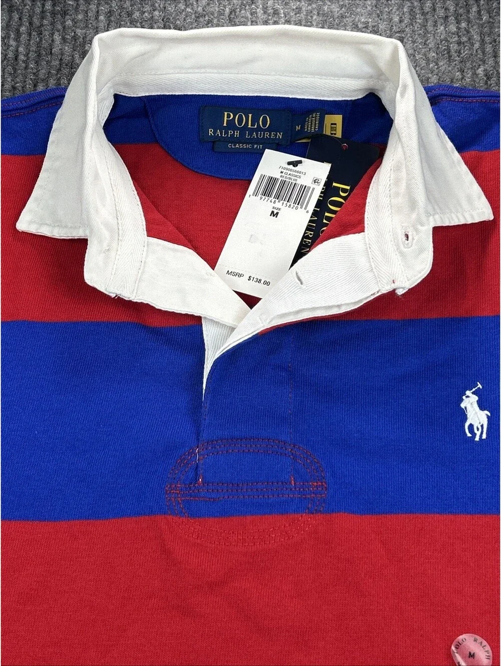 Polo Ralph Lauren Men Rugby Shirt Long Sleeve Striped Size M